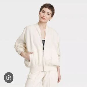 Women's Cream Bomber Jacket